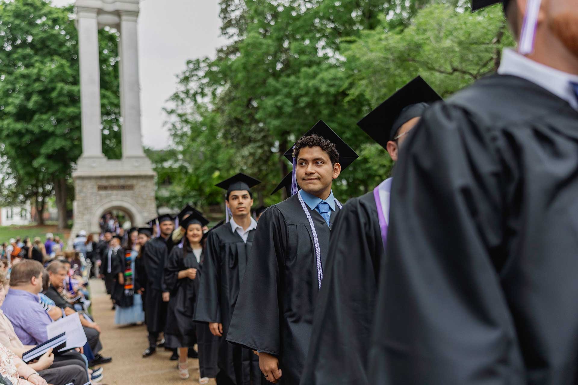 Trevecca students walk at graduation.