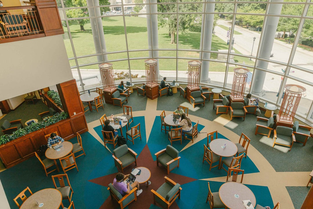 Students study in the interior of Trevecca's library