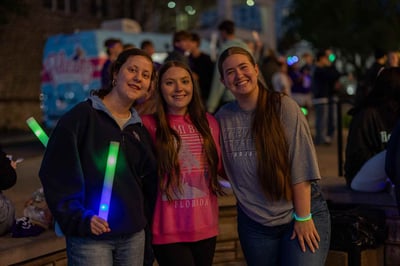Trevecca students celebrate Giving Day at the annual Glow Party.