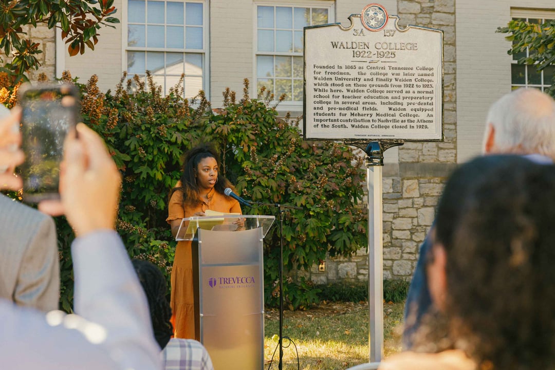 Walden College sign dedication